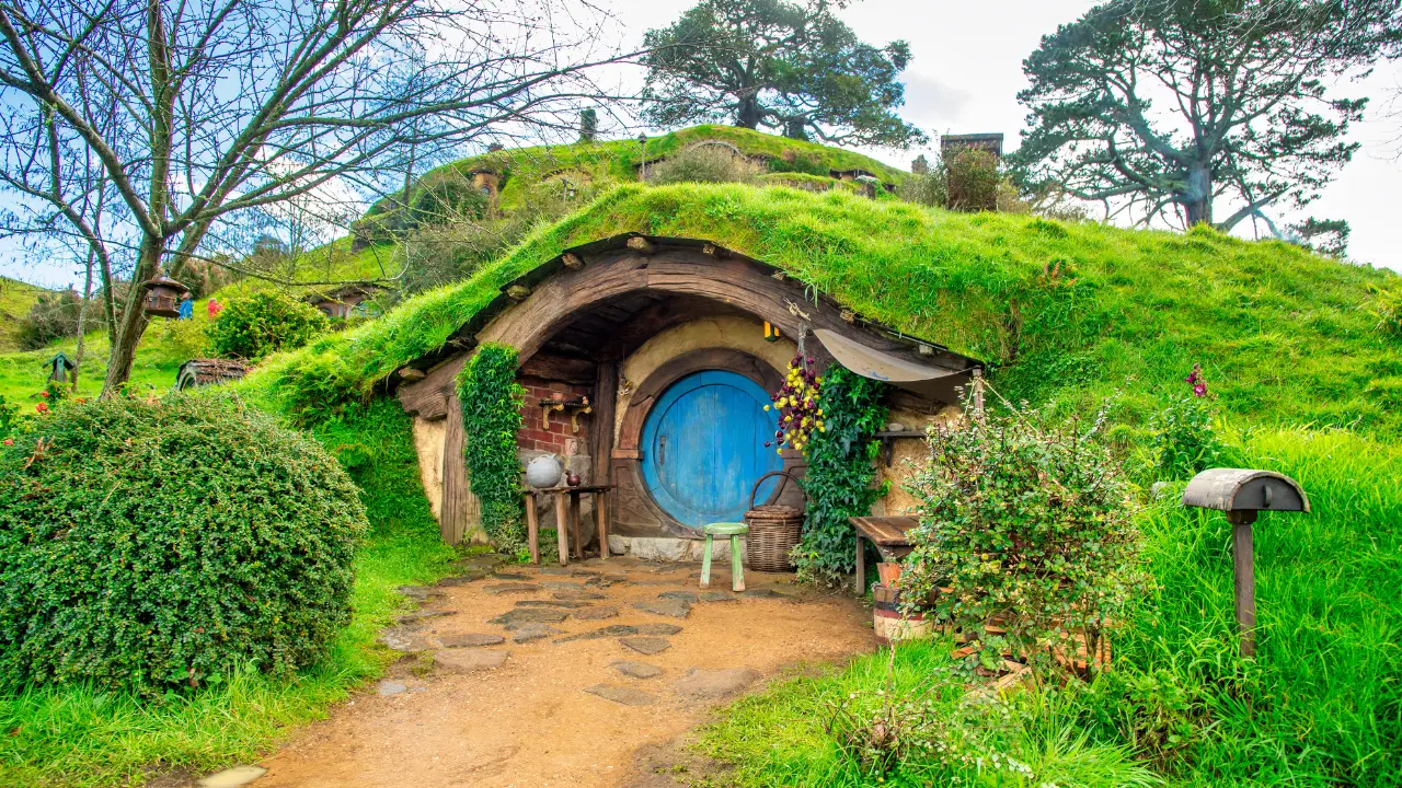Casa de um Hobbit em Hobbiton, na Nova Zelândia