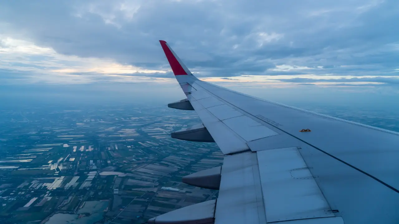 Acidentes aéreos. Vista aérea de dentro do avião